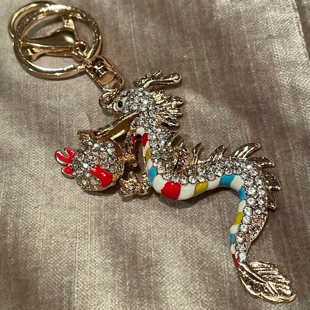 Dragon Rhinestone Bag Charm or Key Ring